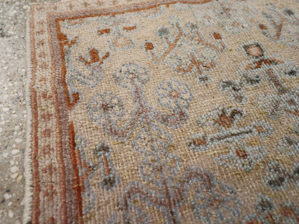 Vintage Persian Joshegan Square Throw Rug, No.21253 - Staging