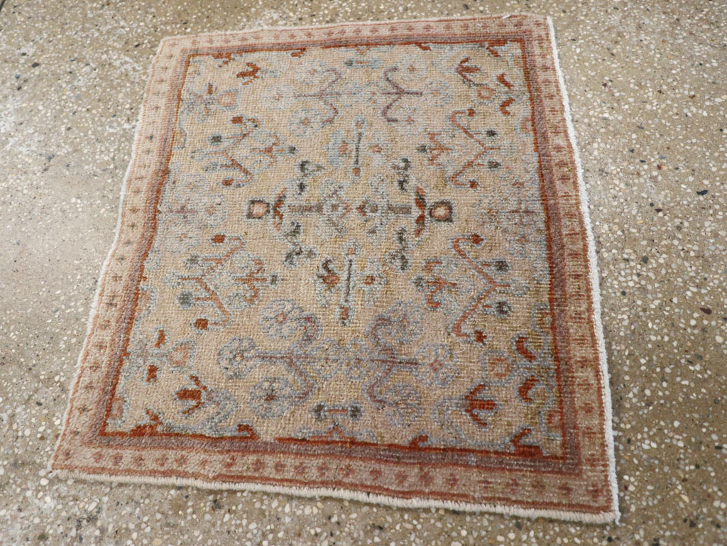 Vintage Persian Joshegan Square Throw Rug, No.21253 - Staging