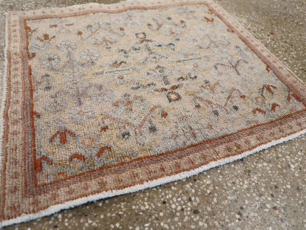 Vintage Persian Joshegan Square Throw Rug, No.21253 - Staging