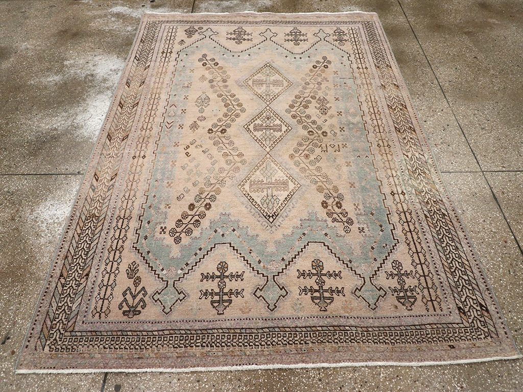 Vintage Persian Afshar Rug, No.21288 - Staging