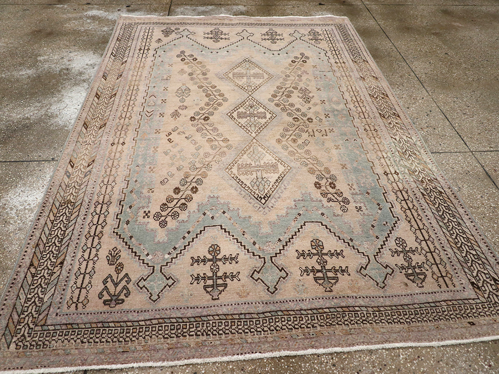 Vintage Persian Afshar Rug, No.21288 - Staging
