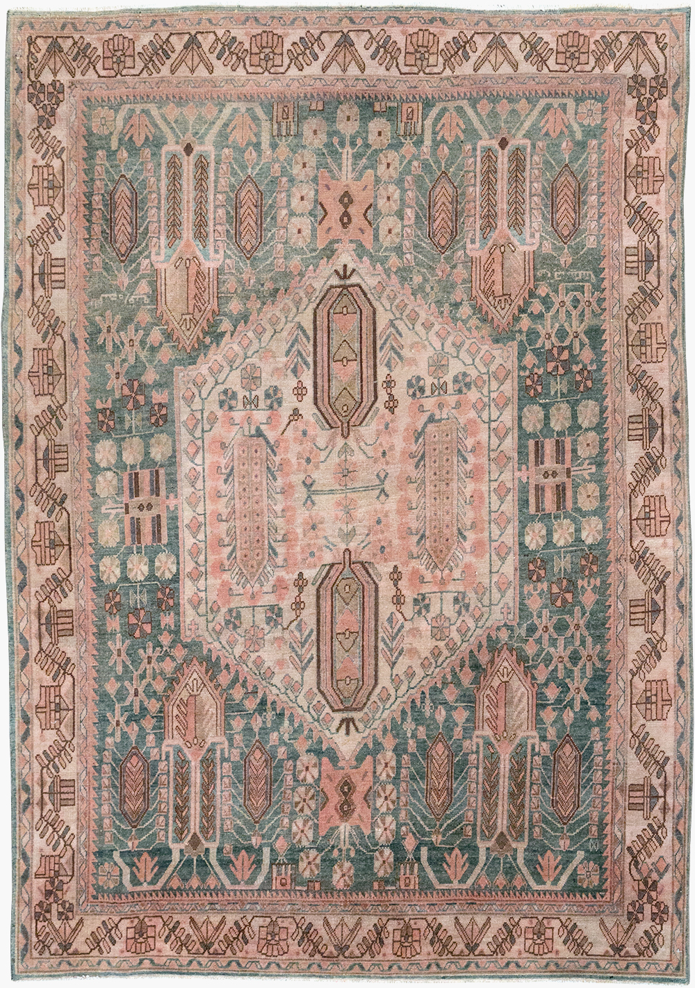 Vintage Persian Afshar Accent Rug, No.21289 - Staging
