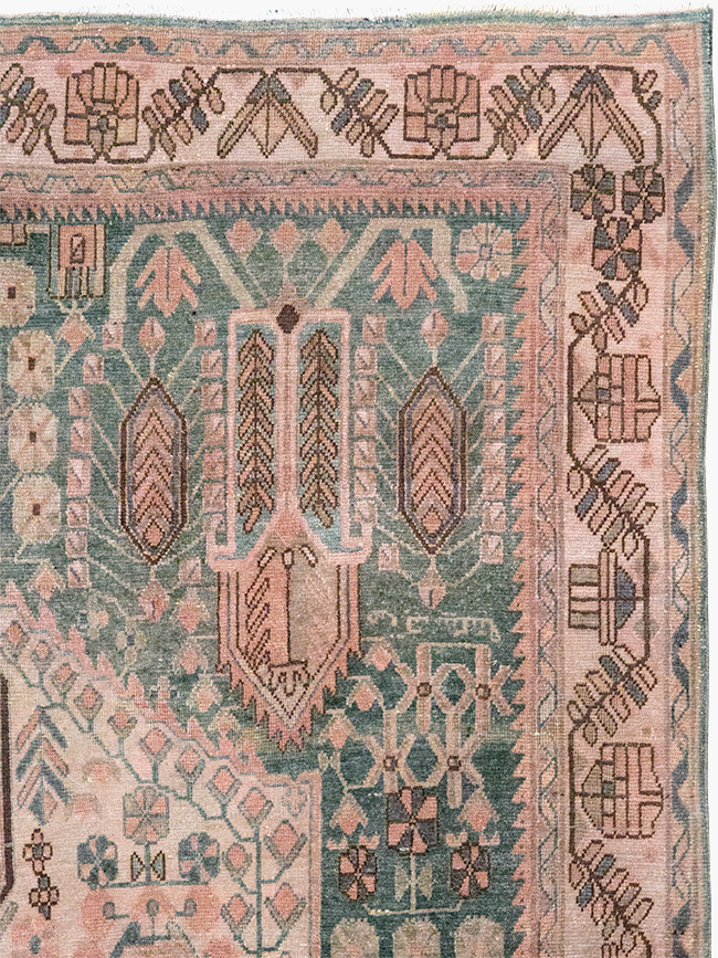 Vintage Persian Afshar Accent Rug, No.21289 - Staging