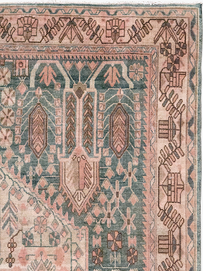 Vintage Persian Afshar Accent Rug, No.21289 - Staging