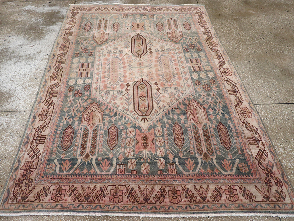 Vintage Persian Afshar Accent Rug, No.21289 - Staging