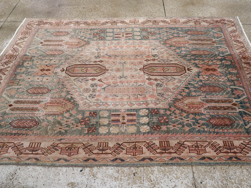 Vintage Persian Afshar Accent Rug, No.21289 - Staging
