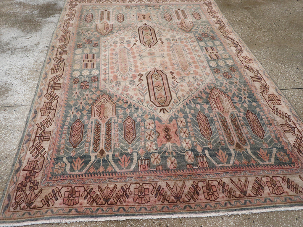 Vintage Persian Afshar Accent Rug, No.21289 - Staging