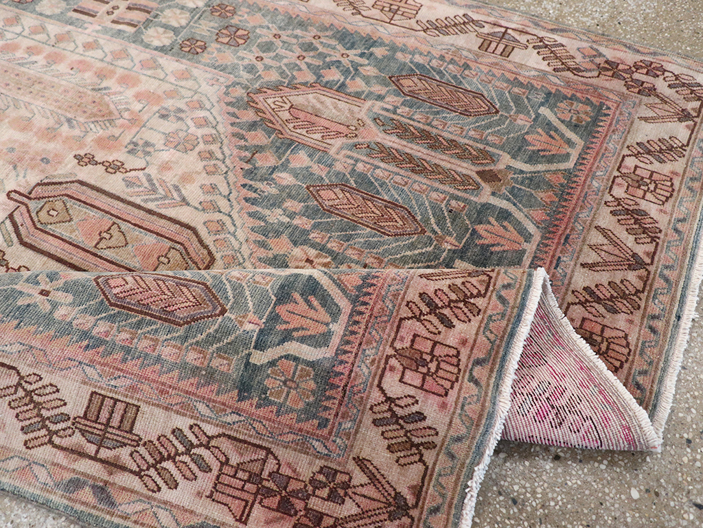 Vintage Persian Afshar Accent Rug, No.21289 - Staging