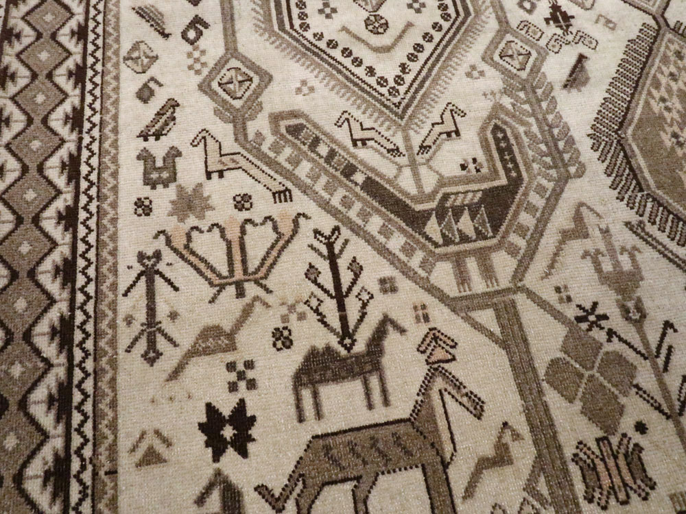 Vintage Persian Afshar Rug, No.21290 - Staging