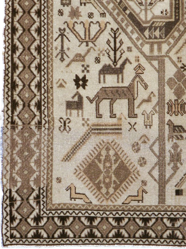 Vintage Persian Afshar Rug, No.21290 - Staging