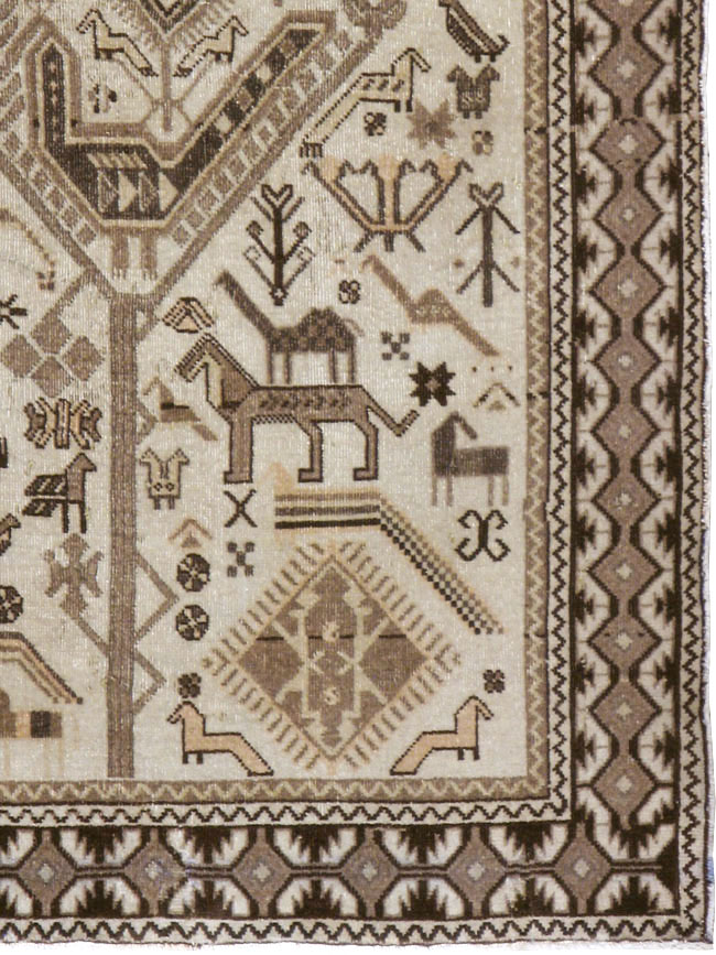 Vintage Persian Afshar Rug, No.21290 - Staging