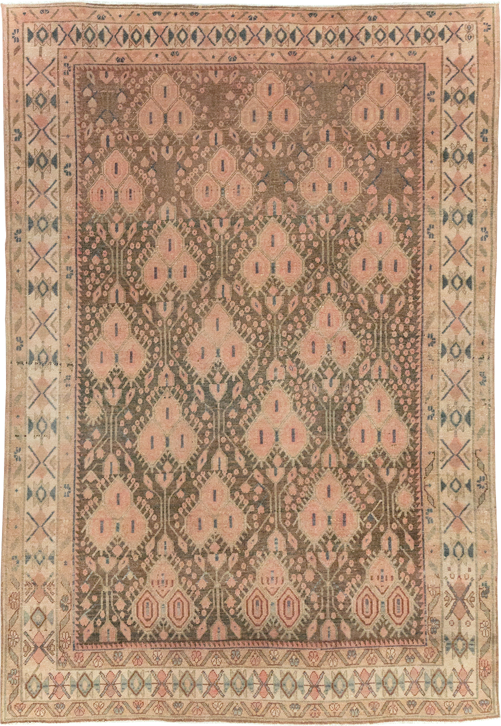 Vintage Persian Afshar Accent Rug, No.21291 - Staging