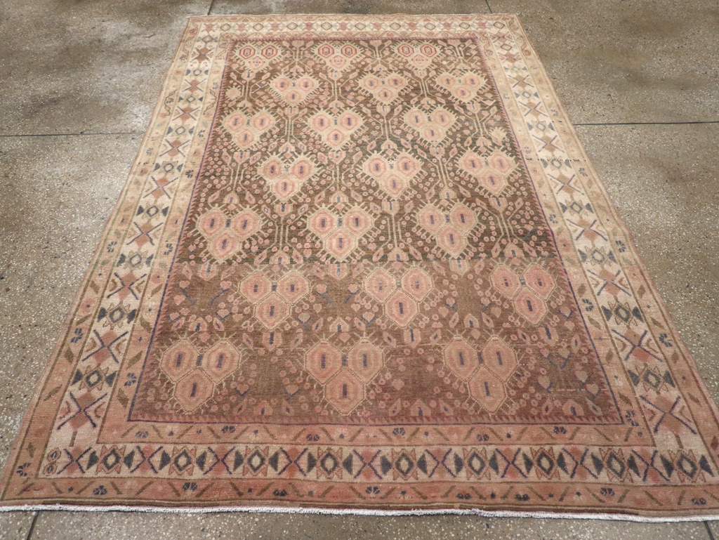 Vintage Persian Afshar Accent Rug, No.21291 - Staging