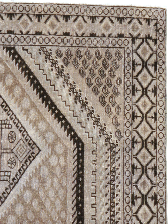 Vintage Persian Afshar Rug, No.21299 - Staging