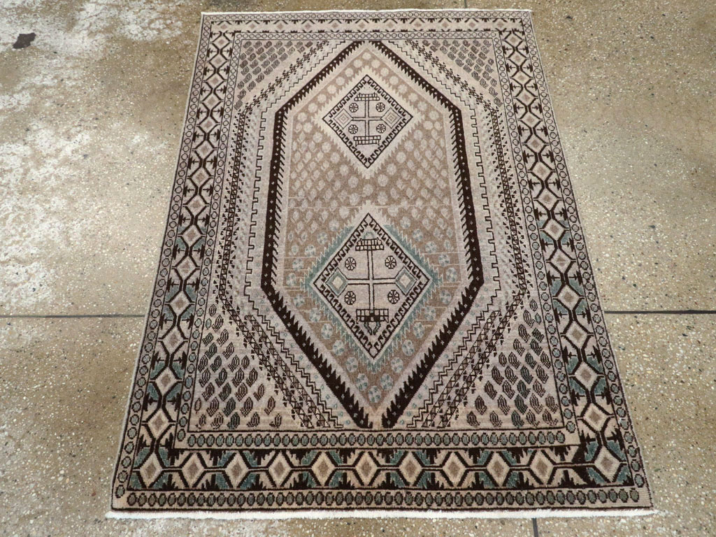 Vintage Persian Afshar Rug, No.21299 - Staging