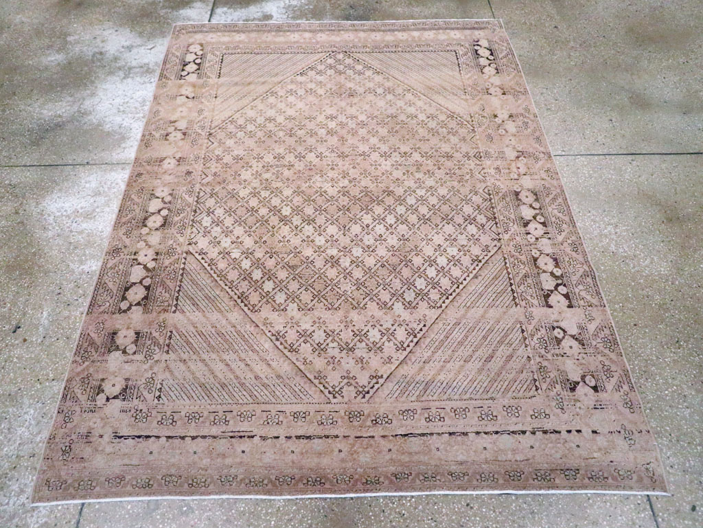 Vintage Persian Afshar Rug, No.21303 - Staging