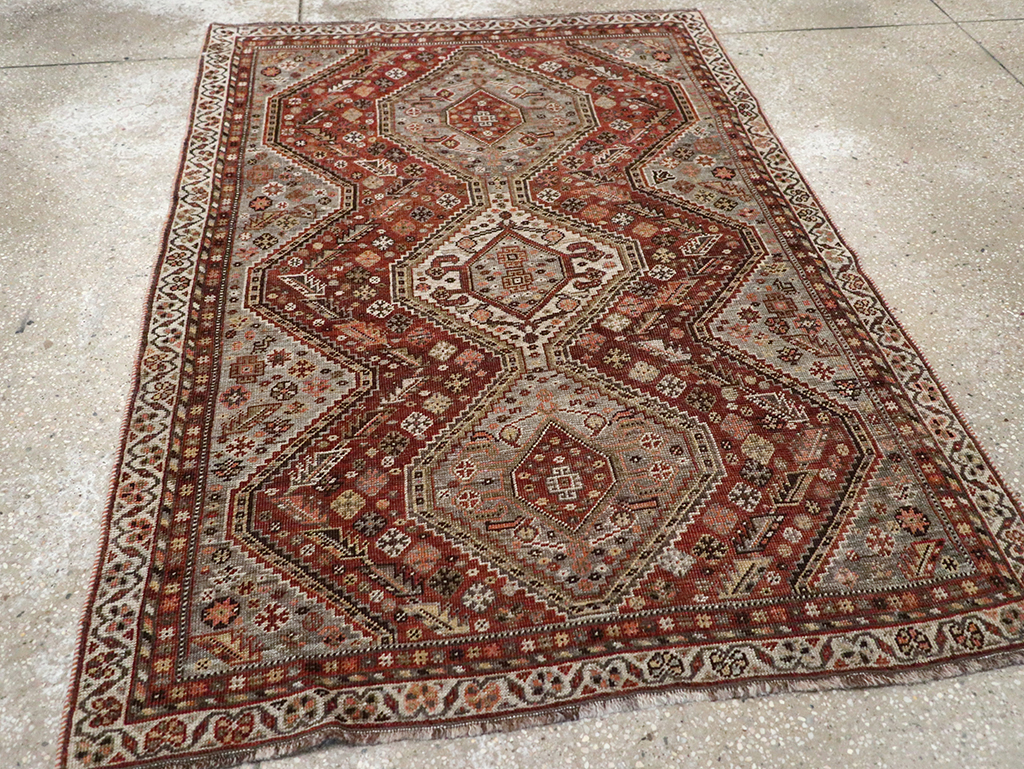 Antique Afshar Rug, No.21420 - Staging