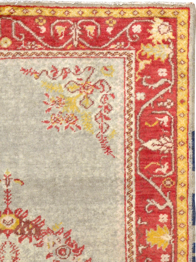 Antique Turkish Oushak Rug, No.21429 - Staging