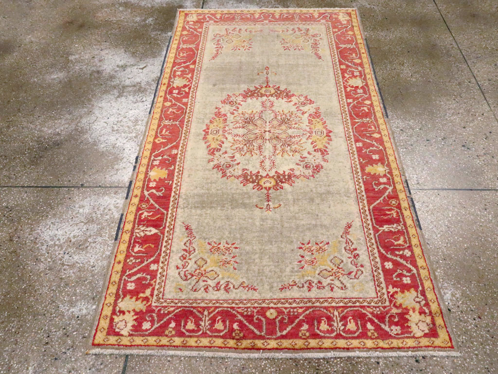 Antique Turkish Oushak Rug, No.21429 - Staging