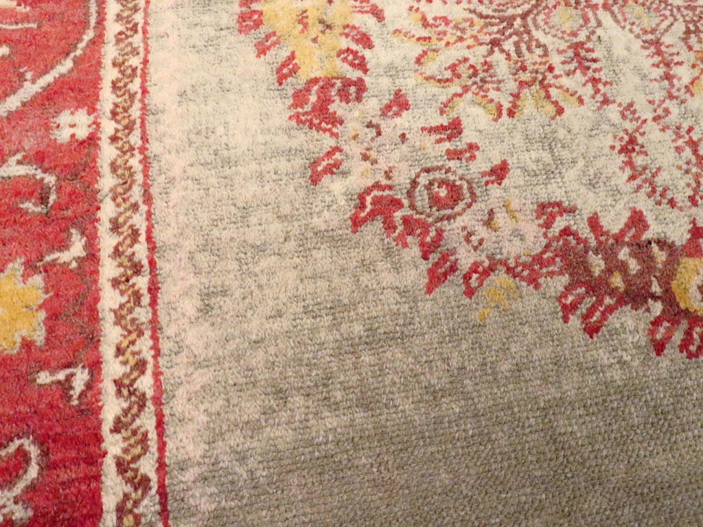 Antique Turkish Oushak Rug, No.21429 - Staging