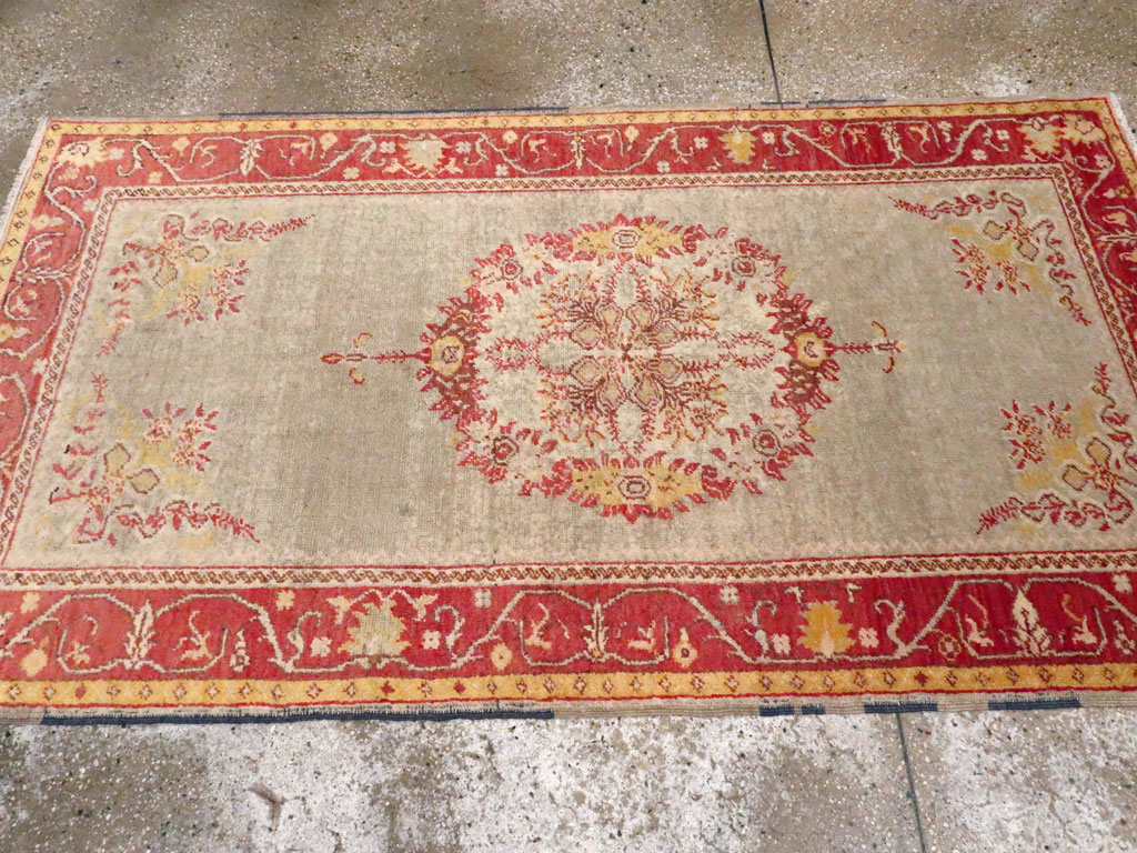 Antique Turkish Oushak Rug, No.21429 - Staging