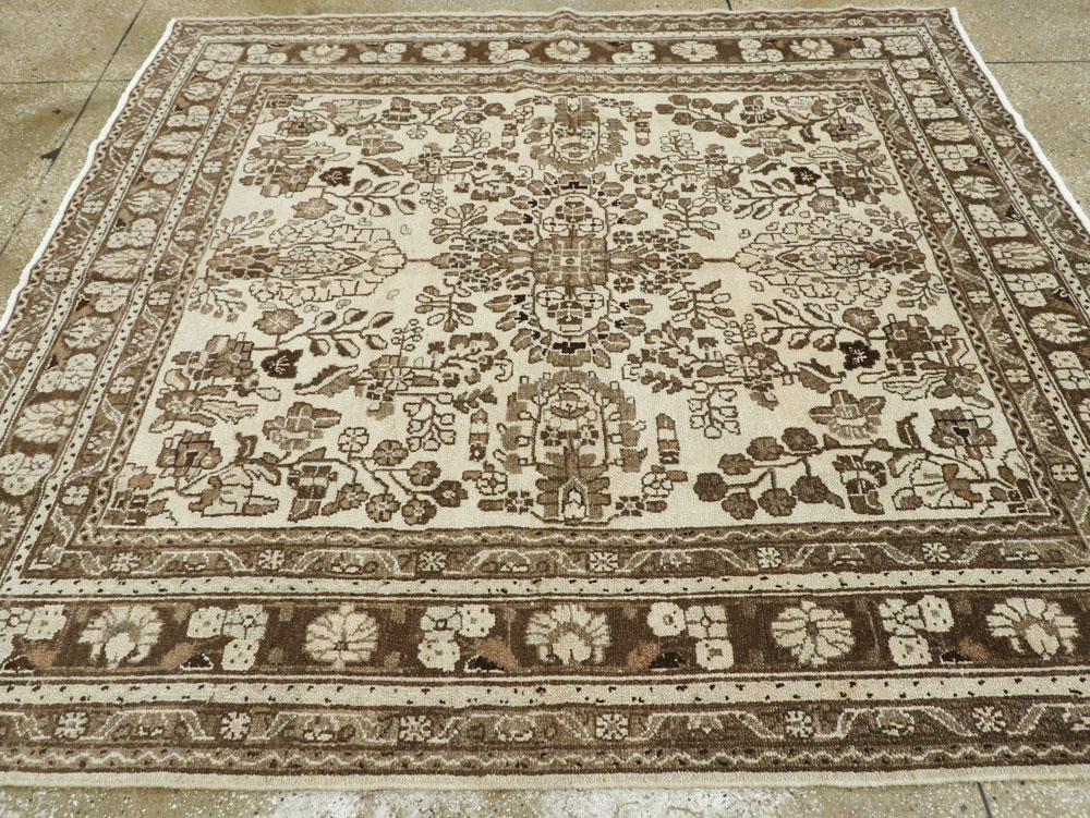 Vintage Persian Hamadan Square Rug, No.21432 - Staging
