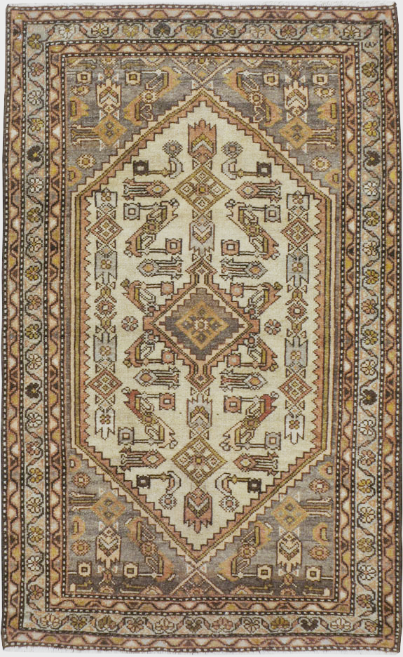Antique Persian Malayer Throw Rug, No.21453 - Staging