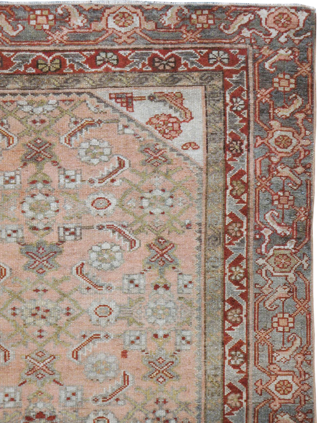 Antique Persian Malayer Throw Rug, No.21463 - Staging