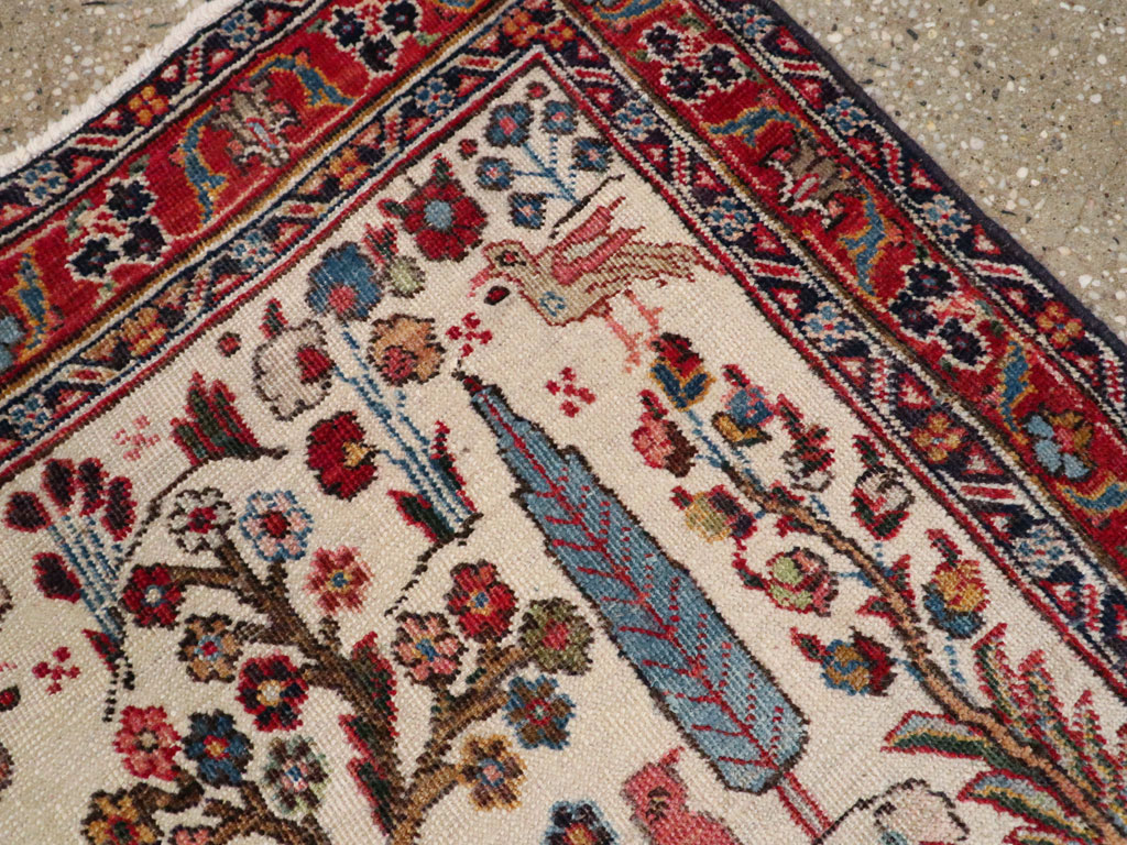 Vintage Persian Tabriz Pictorial Rug, No.21465 - Staging