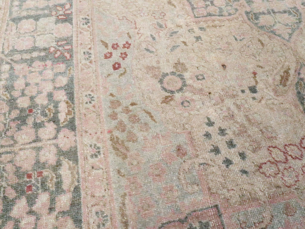 Vintage Persian Tabriz Accent Rug, No.21470 - Staging
