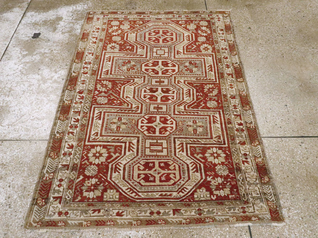 Antique Persian Kurdish Rug, No.21476 - Staging
