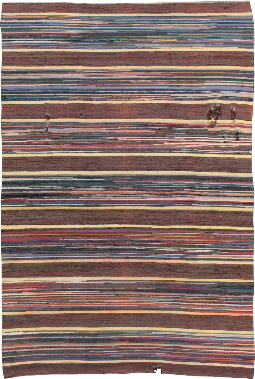 Vintage Distressed American Rag Rug, No.21479 - Staging