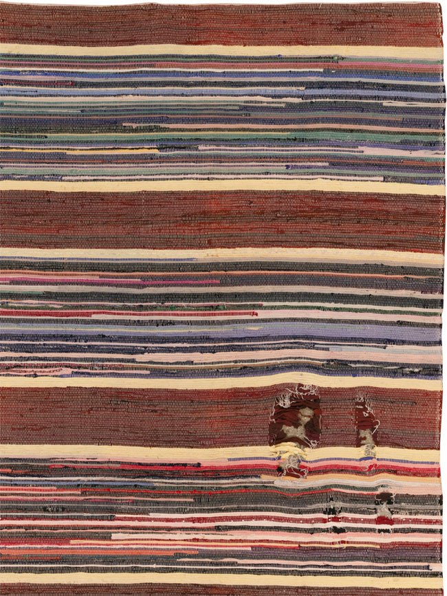 Vintage Distressed American Rag Rug, No.21479 - Staging