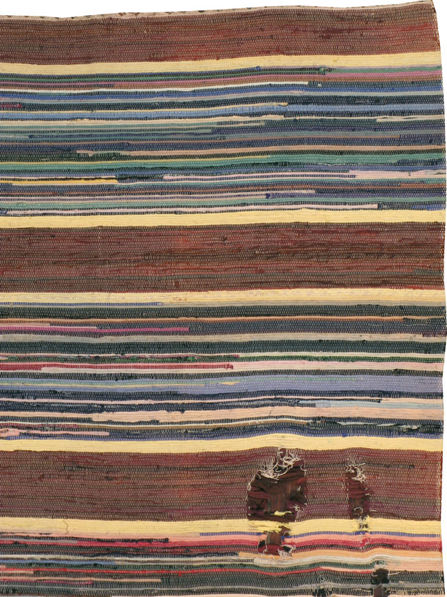 Vintage Distressed American Rag Rug, No.21479 - Staging