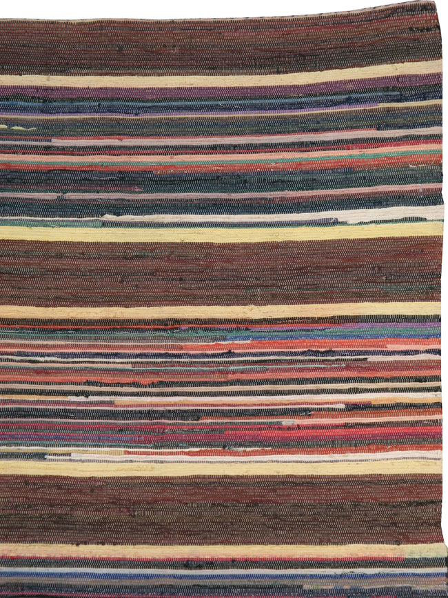 Vintage Distressed American Rag Rug, No.21479 - Staging