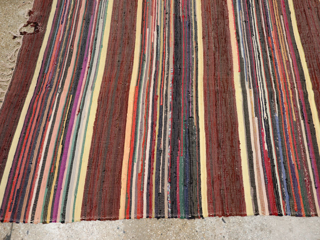 Vintage Distressed American Rag Rug, No.21479 - Staging