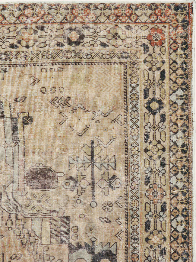 Vintage Persian Afshar Rug, No.21527 - Staging