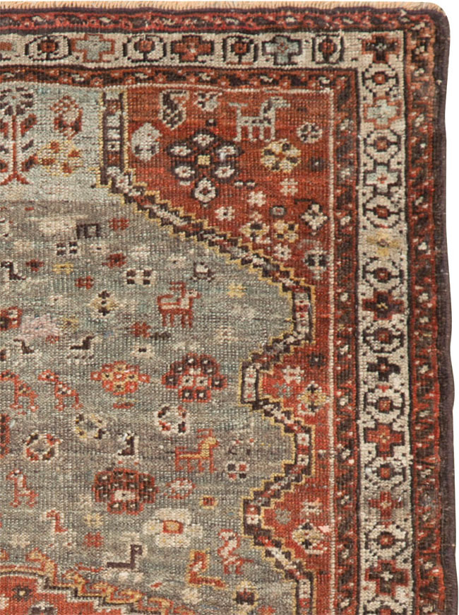 Antique Persian Khamseh Rug, No.21530 - Staging