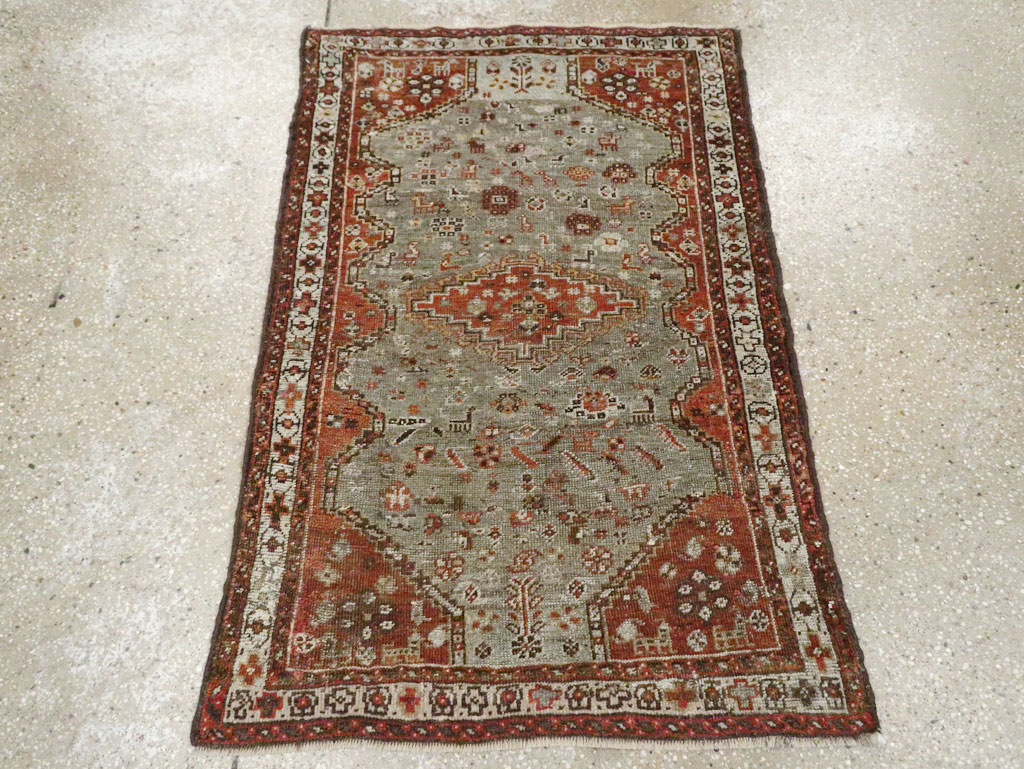 Antique Persian Khamseh Rug, No.21530 - Staging