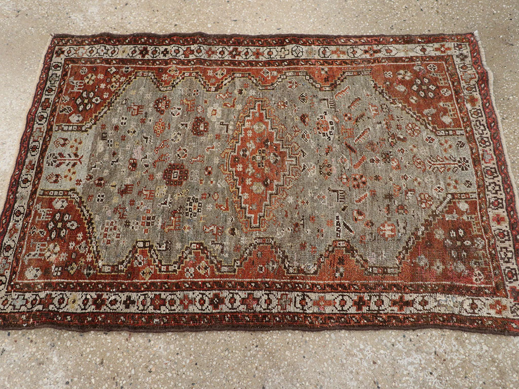 Antique Persian Khamseh Rug, No.21530 - Staging