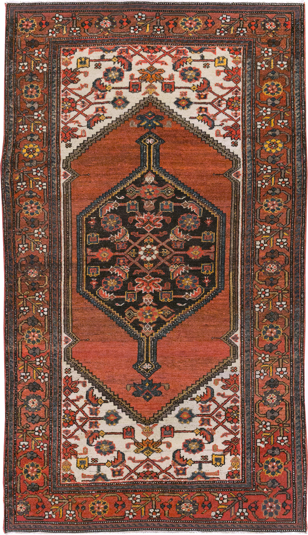 Antique Persian Malayer Accent Rug, No.21531 - Staging