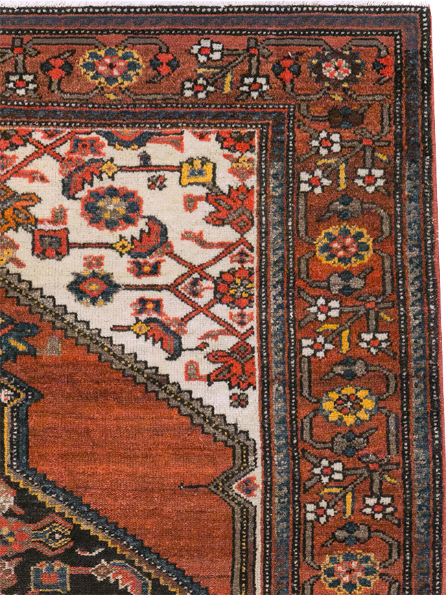Antique Persian Malayer Accent Rug, No.21531 - Staging