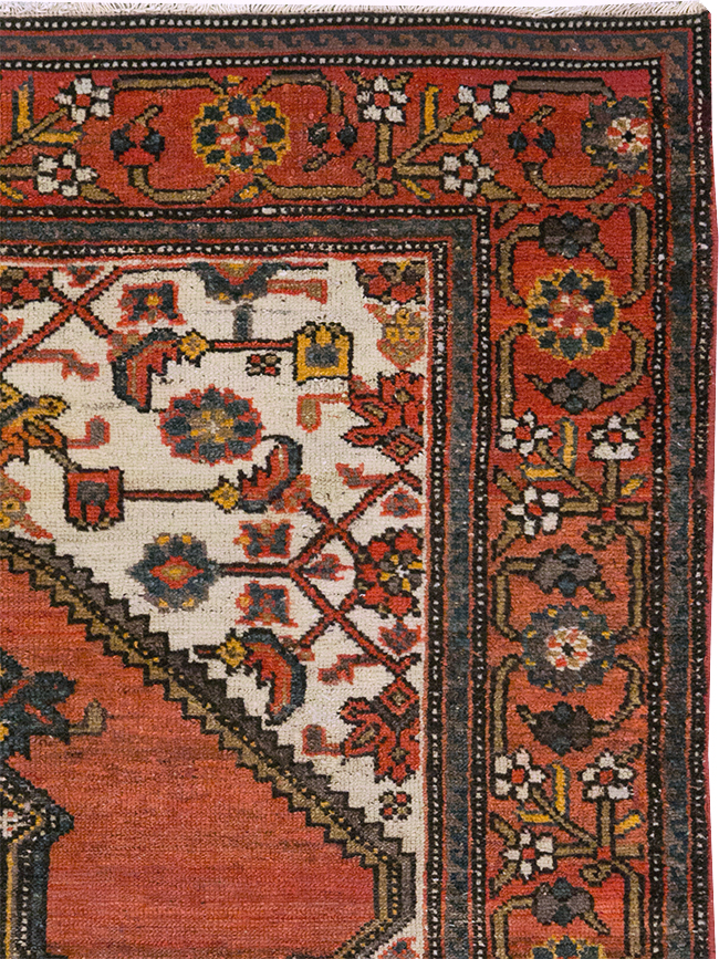 Antique Persian Malayer Accent Rug, No.21531 - Staging