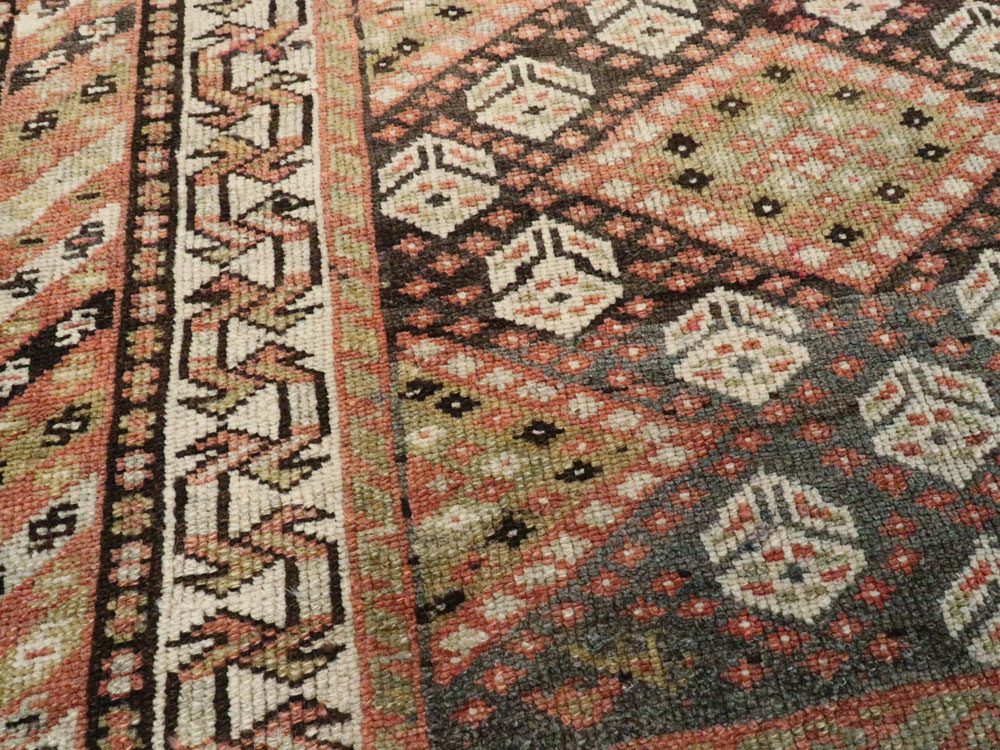 Antique Persian Khamseh Rug, No.21532 - Staging