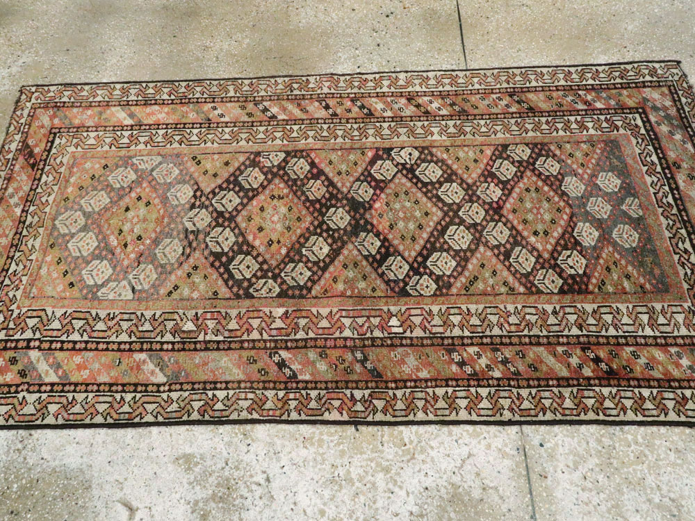 Antique Persian Khamseh Rug, No.21532 - Staging