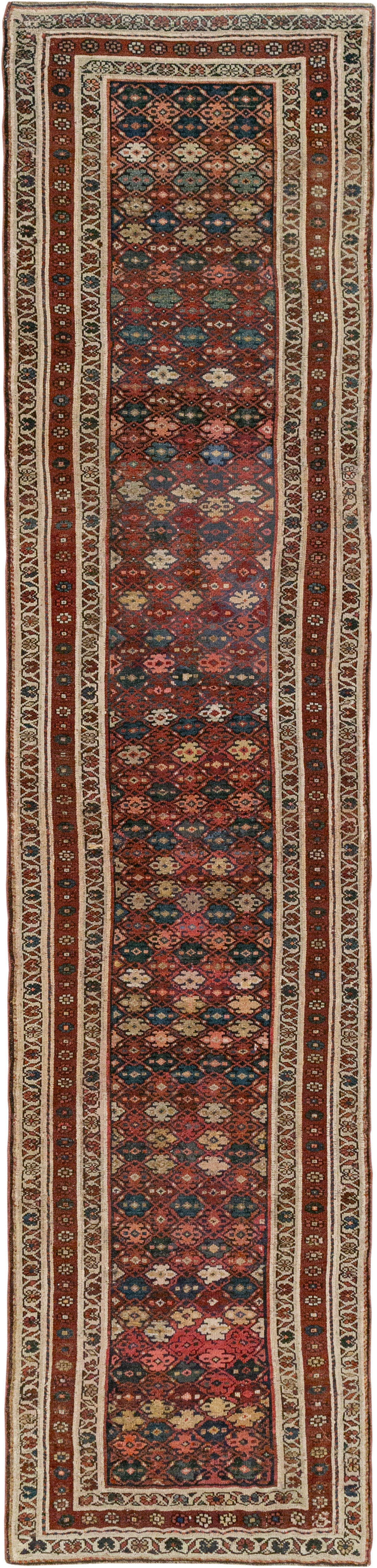Antique Persian Kurdish Runner, No.21535 - Staging