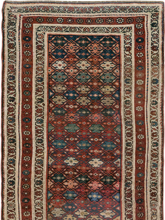 Antique Persian Kurdish Runner, No.21535 - Staging