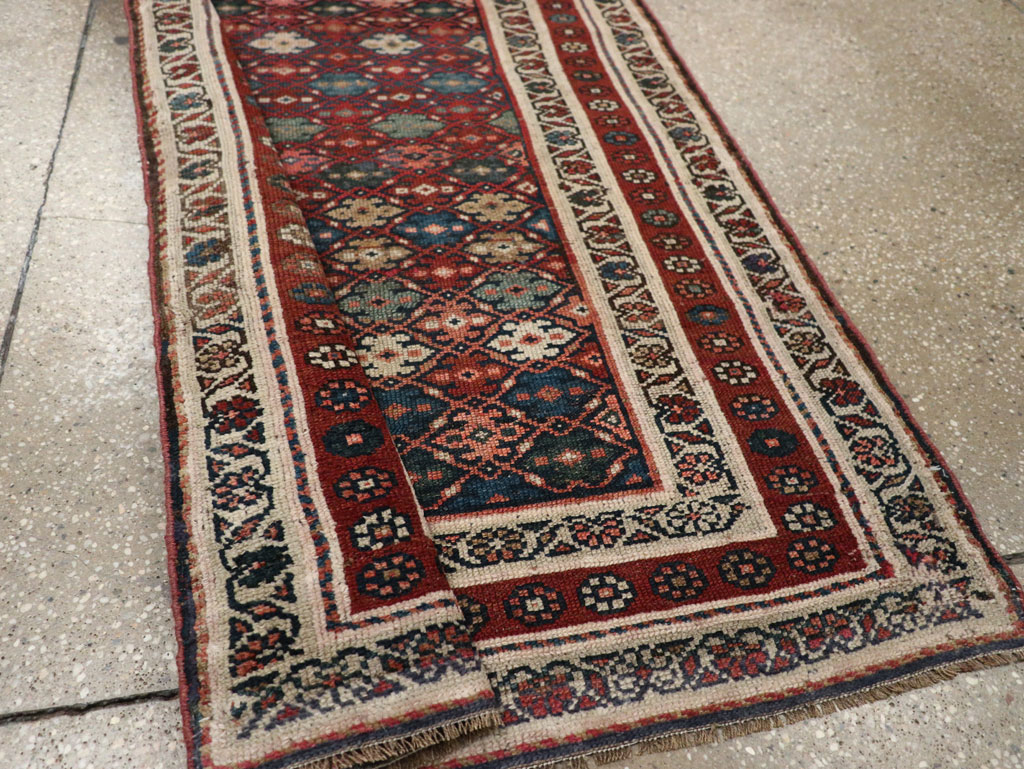 Antique Persian Kurdish Runner, No.21535 - Staging