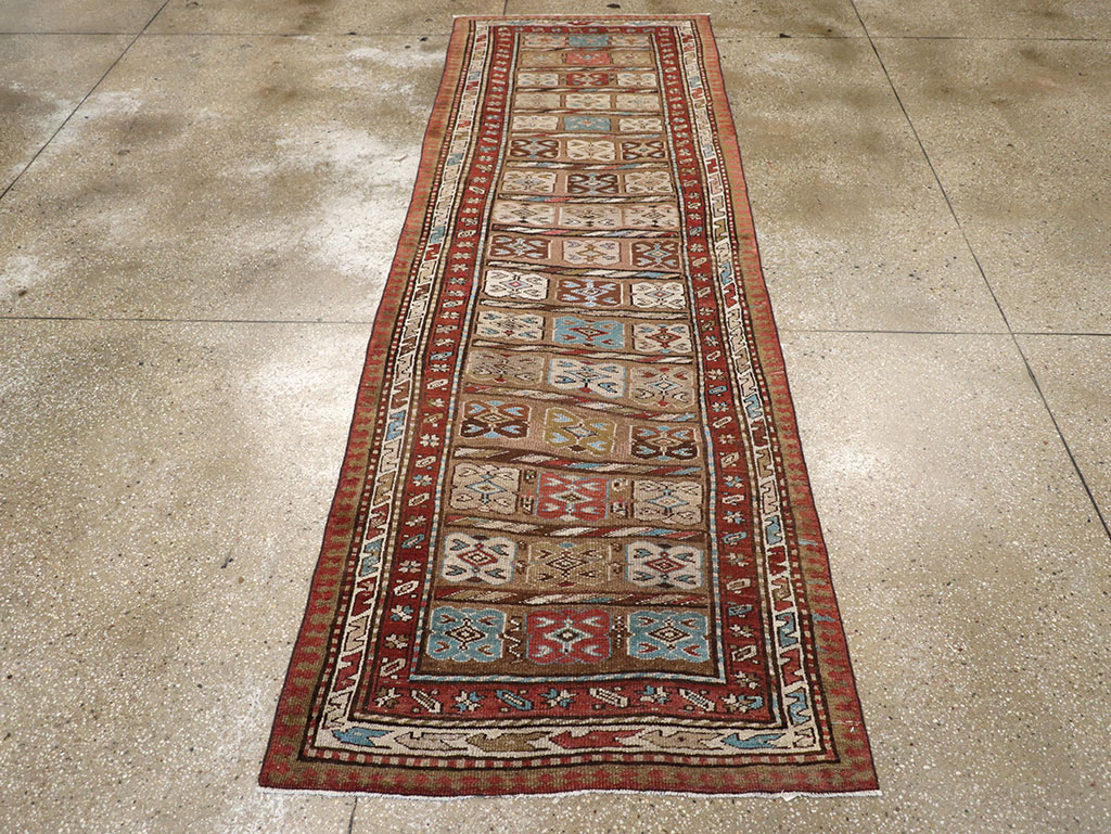 Antique Persian Kurdish Runner, No.21572 - Staging