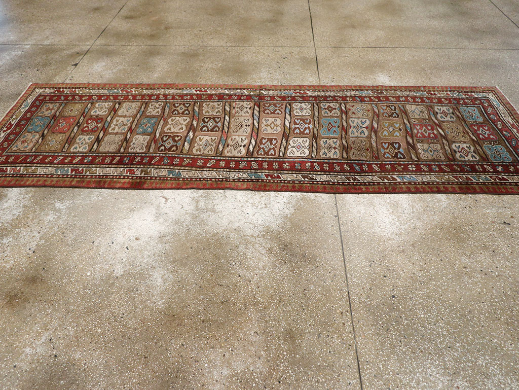Antique Persian Kurdish Runner, No.21572 - Staging